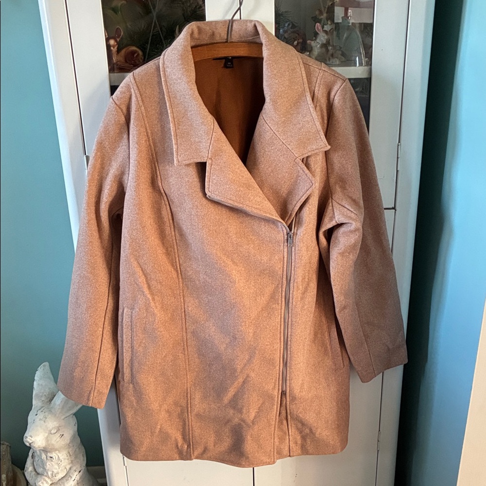 Banana Republic sz XL Zip Closure Women's Tan Coat euc